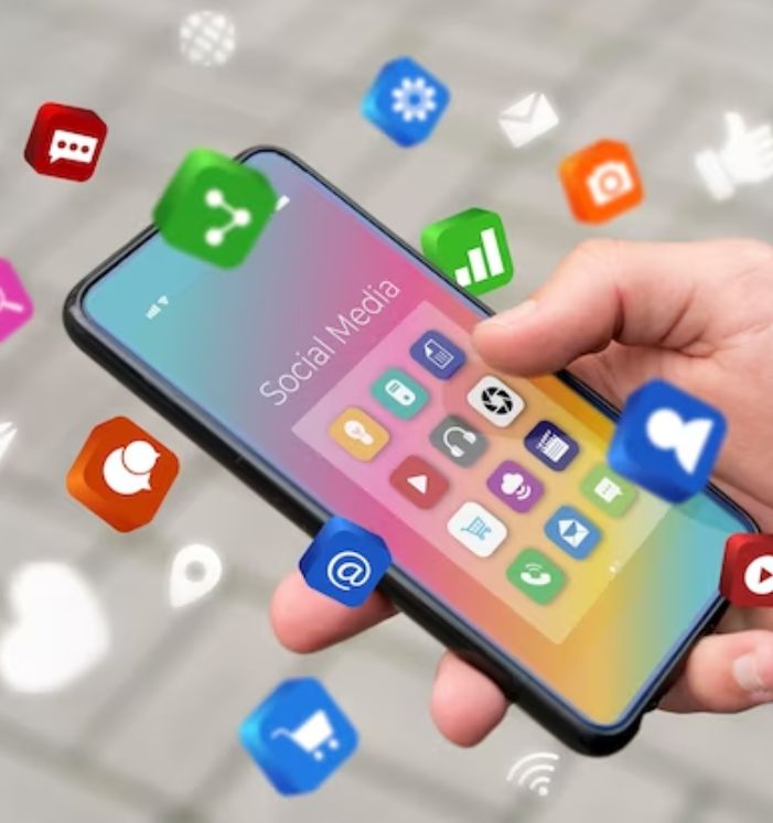 A Smartphone Showing Social Media Icons